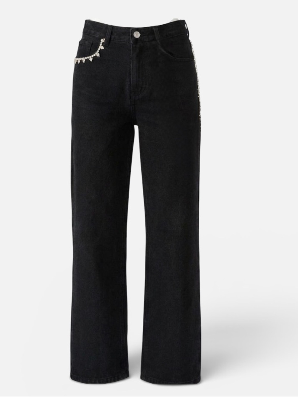 NWT Steve Madden Women's Swift Jeans Rhinestone Black SZ-28